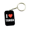 1pc Jag älskar Tonga Silicone Dog Tag Keychain Perfekt att använda i alla fördelar Gift för musikfläktar