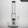 Saml 31cm Tall Bong Hookahs 9 Däck Percolatorer Glas Rökning Vattenrör 2 Lager Oljeriggar Gödstorlek 14.4mm pg5096