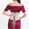 Corset d'entraînement de taille de sablier femmes Sexy 16 os en acier sous le buste taille corsets d'apprivoisement avec broderie de brocart panneaux de hanche taille formateur