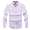 Wholesale 2017 new autumn and winter men's long sleeve 100% cotton shirt pure men casual fashion Oxford shirt social brand clothing