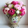 Beautiful peony flower home decoration Hand Made Artificial Peony Bunch Flowers Bridal Accessories Garden Bulk Runners 7 flower pe264v