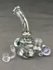 KMMUV Glass Hookah, Mini Färgglada Striped Oil Rig Rökning Ställ Rör Bong, 14 mm Joint, Pris Concessions