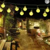 Solar String Lights 20ft 30 LED White Crystal Ball Waterproof Outdoor Powered Globe Fairy