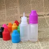 5 ml 10 ml 15 ml 20 ml 30 ml 50 ml 60 ml 100 ml 120 ml Lege PE Plastic Druppeldlessen met kindervrije dop Dunne punt voor E Liquid Flessen