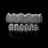 Grills Grillz Bouche Accessoires Dentaires Bio Cuivre Plaqué Or 18 carats Hip Hop Bling Bijoux Dents Grillz Caps Top Bottom Golden Grills Set Dent Socket avec Cz