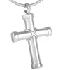 IJD8350 Cross Stainless Steel Cremation Pendant Necklace Memory Ashes Keepsake Urn Necklace192W