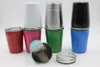 9colors 8.5oz wine glasses Stainless Steel Tumbler 8.5oz cups Travel Vehicle Beer Mug non-Vacuum mugs with straws & lids