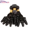 Neuankömmling Bouncy Spiral Romance Curly Human Hair Weave Bundles Großhandel Unverarbeitete peruanische Jungfrau Tante Funmi Egg Curls Extensions 3 Stück