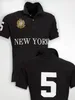 古典的なカジュアルメンズシャツベルリンパリロンドンニューヨークミラノドバイシティ半袖シャツビッグホース刺繍ポロTシャツナンバー5