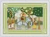 Azja Południowa Miłośnicy Elephant Malarstwo, Handmade Cross Stitch Craft Narzędzia Hafty Ulotki Zestawy Liczba druku na płótnie DMC 14CT / 11C