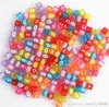 Navio livre 1000 Pcs Mixed Alphabet Letter Acrílico Plana Cube Spacer Beads 7mm