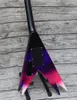 Atelier personnalisé Vinnie Vincent Flying V double v Purple Pink Electric Guitar Floyd Rose Tremolo Bridge5488933