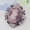 Charm Brooches Classic Vintage Style Retro Cameo Beauty Queen Head Brooch Free shipping