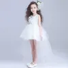 High Quality Bridal Flower Girl Dress party evening Children's white long trailing dress princess 3-12 age Children's Girl Dresses