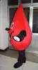 Högkvalitativa riktiga bilder Deluxe Blood Drops Mascot Costume Gratis frakt