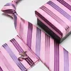Homens gravata do pescoço conjunto gravata abotoaduras de bolso quadrado tarja gravata 21 cores 145 * 9 cm para o dia dos pais gravata de negócios presente com caixa Frete grátis