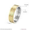 Darmowa Wysyłka Hurtownie 925 Sterling Silver Plated Moda Inter Gold Stripe Steel Ring -9 Kod - Męska Biżuteria LKNSPCR099-9