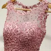 Elegant Roze Prom Dress Korte 2019 Echte Sample Knielengte A-lijn Applicaties Kralen Goedkope Homecoming Toga Vestidos de Gala