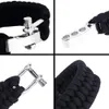 Black ParaCord Rope Outdoor Survival Bracelet Camping Steel Shackle Buckle Wholesale free shipping