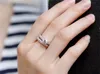 SONA CZ Diamant Anelli di fidanzamento Set veri anelli in argento sterling 925 per le donne Fedi nuziali a fascia Promessa gioielli da sposa JZR131