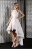Prachtige hoog lage prom -jurken Lange Aline Halter Neck Lace Formele jurk Bourgondië goedkope feestjurk2369648