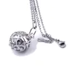 Partihandel-316L Stainless Stee Chain Cage Angel Ball Necklace 7 Färger Ball Metall Graviditet Boll i Pendants Baby Chime Necklace