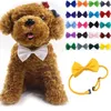 Adjustable Pet Dog Bow Tie Neck Accessory Necklace Collar Puppy Bright Color Pet Bow Mix Color HH7-302