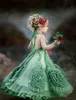 Green Boho Ruffles Flower Girls Dresses for Weddings A-Line Halter Kids Pageant Dress Beach Birthday Party Gowns for First Communion