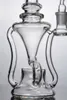 Brand New Shisha Glass Bongs Hookahs med Tornado och Cyclone Recycler Perc Glass Vattenrör 18 mm led