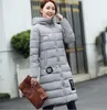 Veste matelassée en coton pour femmes 2016 plus récent hiver épaissir longue parka mince de haute qualité plus la taille manteau femme à capuche kl0627