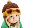 Niños pequeños Cool Baby Boy Girl Kids Infant Winter Pilot Warm Cap Bomber Hat Head ciucumtance de 47-52cm 4 años 90g