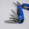 Bärbar multifunktionsvikning Plier Tactical Steel Twiers Multi-Purpose Combined Knives Outdoor EDC Tools Blue Färg Partihandel