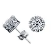 Round zircon Crystal Stud crown earrings with a crown of crown earrings 925 silvering diamond-encrusted love CA323