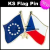 Europeiska unionen tjeckiska rep. Flagg Badge Flag Pin 10st mycket gratis frakt XY0080