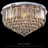 Led Crystal Ceiling Light Round E14 Chandelier Fitting Lamp K9 Crystal Silver Chrome Ceiling Pendant Light for Living room