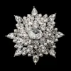 Rhodium Silver Plated Crystal och Mini Pearl Flower Brosch Pins Vintage