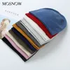 MOSNOW Women039s sombreros de lana Casual Otoño Invierno nuevos sombreros de punto grueso de doble capa para niñas gorros MZ7257722526