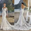 2019 Sexy Back Mermaid Wedding Dress Summer Beach Boho Applique Lace Long Sleeves Bridal Gown Plus Size Custom Made Vestido De noiva