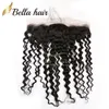 13X4 Base de soie vague profonde dentelle frontale avec fermeture de base en soie 4X4 Pièces de cheveux humains vierges brésiliens Extensions de cheveux de couleur noire naturelle BELLA HAIR Tiktok Vente