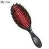 Peigne de Massage en plastique noir en poils de sanglier, en Nylon, coussin d'air Portable, brosse à pagaie de coiffure, outils de soins capillaires pour Salon de coiffure