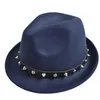 Novo Rebite Homens Mulheres Fedora Chapéus de Dança de Festa de Dança Macia Fedora Tampas de Aba mesquinhas Unisex Moda Rua Top Chapéus Jazz Cap GH-6