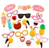 21 stuks Flamingo Tropische zomer Kip Photo Booth Props Hawaii Carnaval Party Decoration Photobooth Verjaardag Levert G917