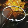 925 Sterling Silver Bangles Women Bracelets Open Bangle adjustale Cuff Bracelet Fashion Jewelry