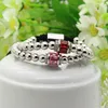 Fashion Pandora Bracelet Whole 6mm Good Quality Silver Beads With Big Hole Pink Red And Green Cz Braided Bracelets For Men And176W