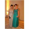 Teal Green Mother of the Bride Bride for Weddings Lace Crystal Plate بالإضافة إلى حجم الأم قبالة The Groom Wedding Guest Develops 5138118