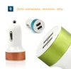 LED Dual USB Car Charger Universal 21A Aluminum Alloy Fast Charging Car Adapter For SamsungS8 S8plus ipod Tablet PC With Retail B9751081