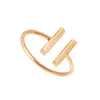 Everfast Wholesale 10pc/Lot Fashion Double Bar Ring Gold Silver Rose Gold Plated Party Gifts Happiness Friendship Rings for Women Can Mix Color EFR033