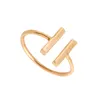 Prezzo di fabbrica FashionDouble Bar Ring Oro Argento Rosa placcato oro Regali di partito Felicità Amicizia Anelli per le donne può mescolare il colore EFR033