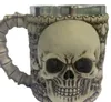 3D Uderzający czaszka Warrior Tankard Viking Skull Beer Cub 3D Skull Dragon Coffee Herbaty Butelka Kubek ze stali nierdzewnej 9 Projekt KKA17796756768