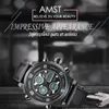 AMST Quartz Male Watches Sport Genuine Leather Watches Racing Men Students Game Run Chronograph Watch Male Glow Hands